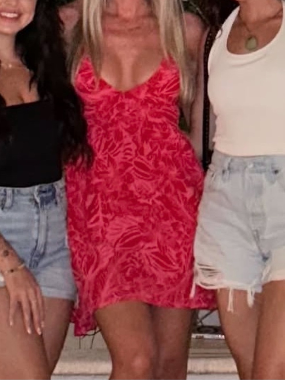 Red Floral Lusana Mini Dress